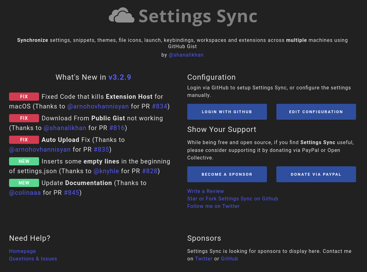 Settings Sync - Visual Studio Marketplace